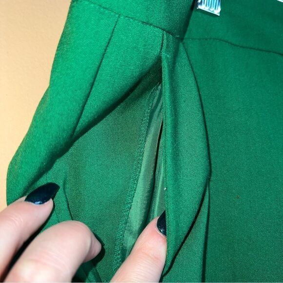 Vince Camuto Green Pleated Slim Leg Fit Ankle Dress Pants Size 6 - Picture 4 of 11